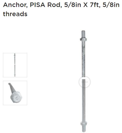 PISA ROD 5/8x7ft 5/8thrd